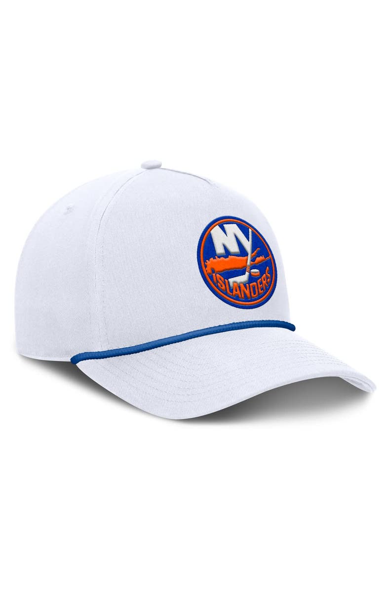 FANATICS Men's Fanatics White New York Islanders Rope A-Frame Adjustable Hat, Alternate, color,