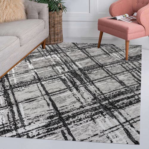 Jonathan Y Slant Modern Abstract Area Rug In Black/gray