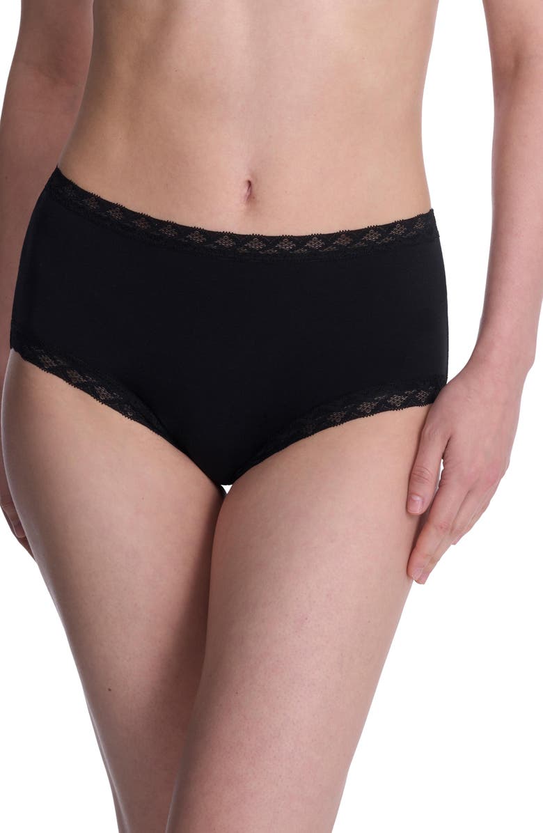 Natori Bliss Supima Cotton Full Brief 6-Pack, Alternate, color, Black/Blck/Blck/Cafe/Cafe/Cafe