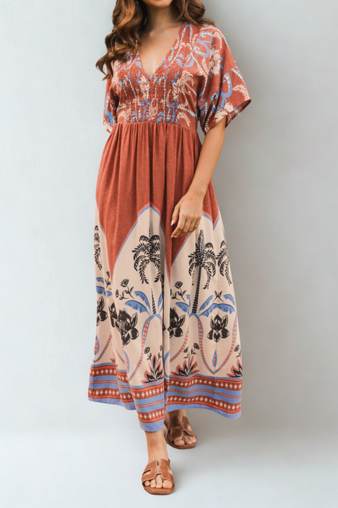 Palm Oasis Midi Dress