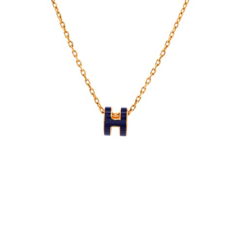 Pop H Pendant Chain Necklace Metal and Enamel Mini