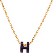 Pre-Owned Hermes Pop H Pendant Chain Necklace Metal and Enamel Mini