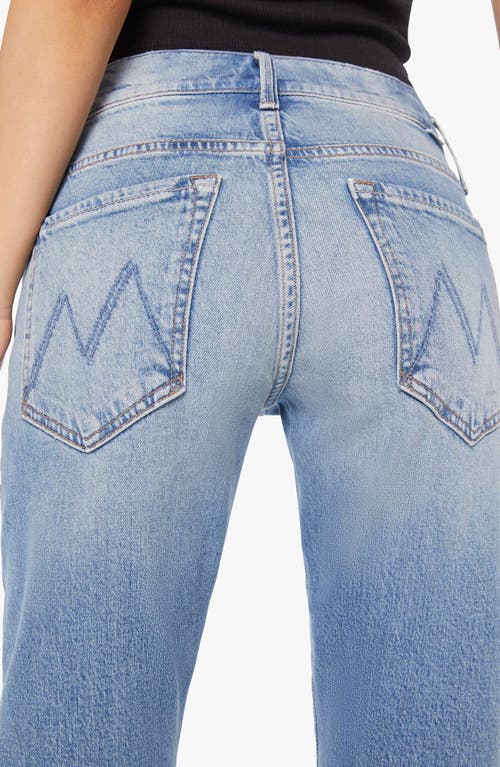 Mother Petites The Lil Mid Rise Hiker Hover Fight For Your Right Jeans In Blue