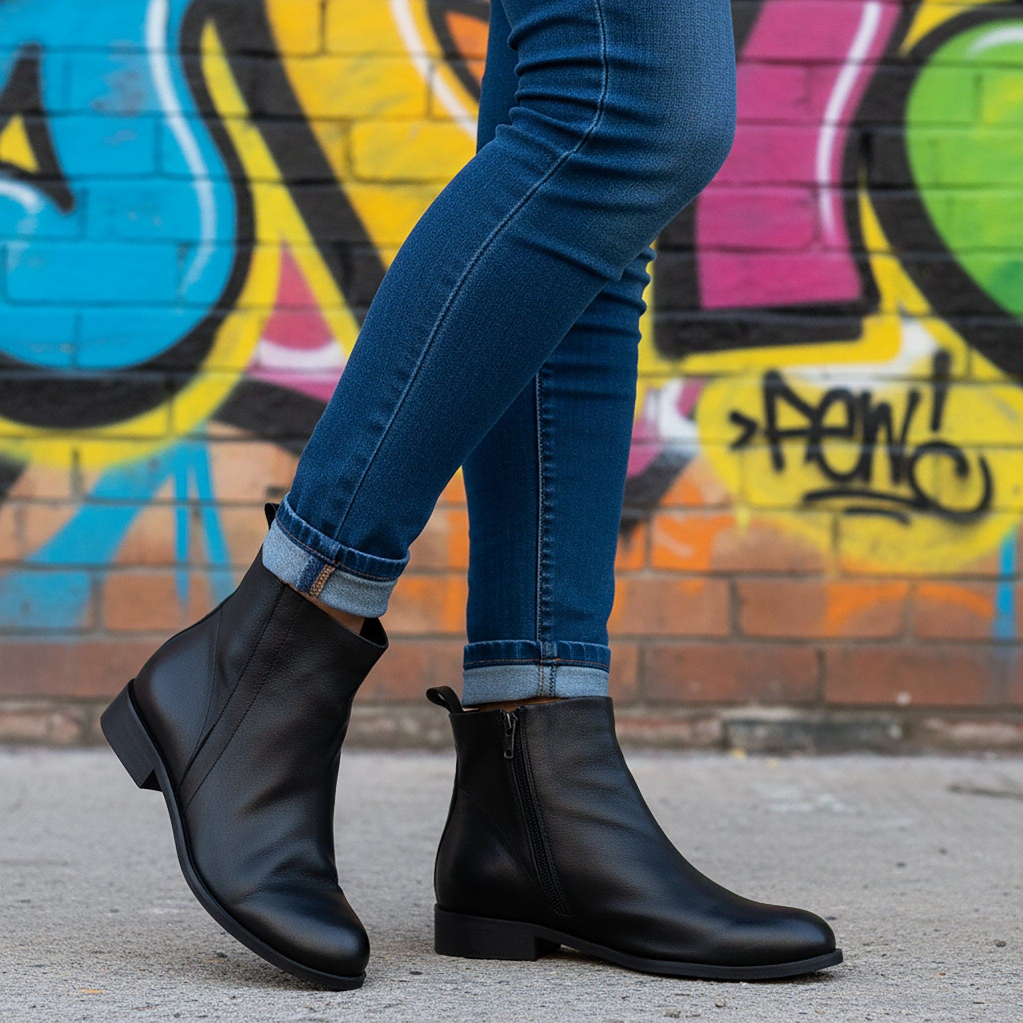 BEAUTIISOLES Renata Leather Bootie, Alternate, color, Black