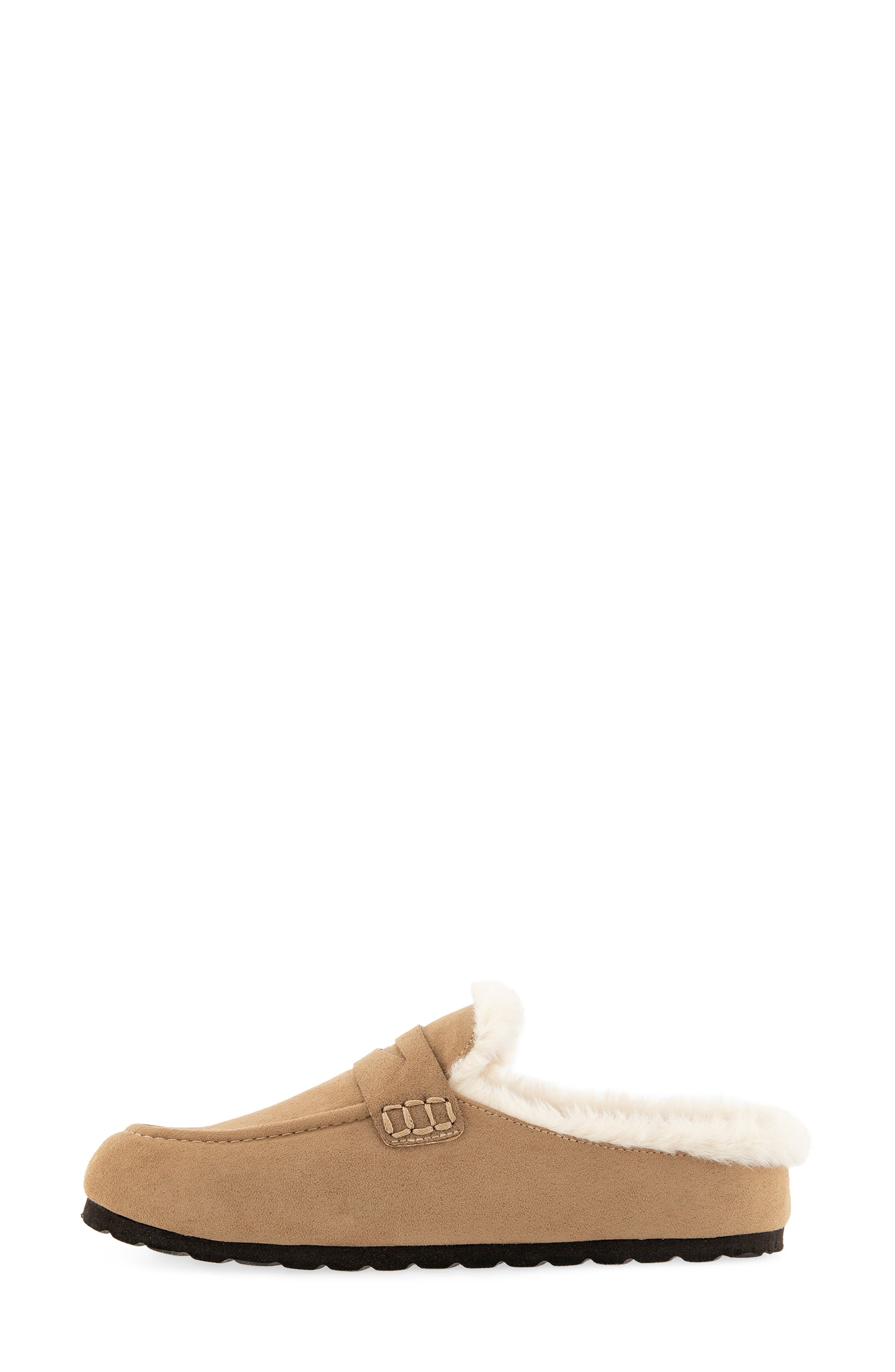 Sacha Faux Fur Lined Loafer Clog, Alternate, color, CAMEL