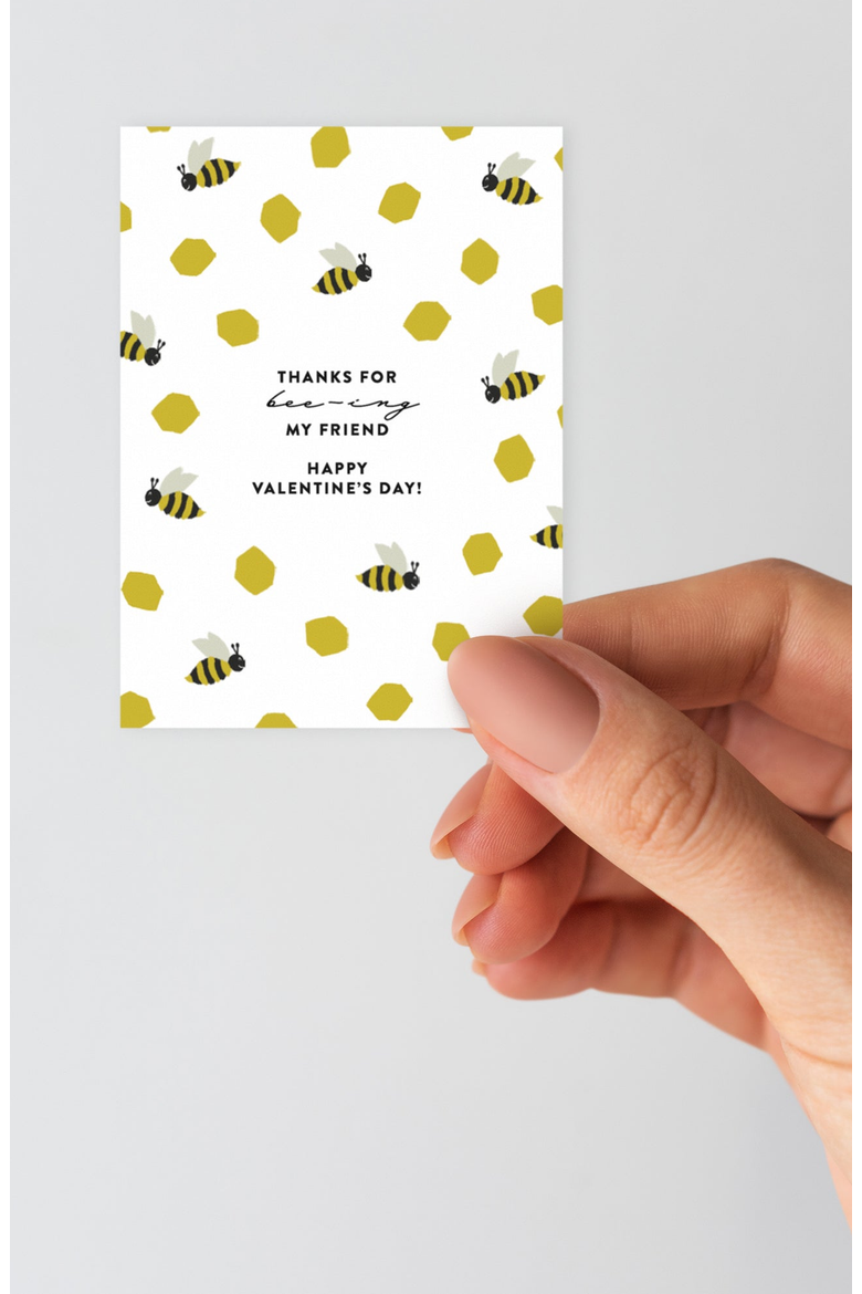 Bee ing my Friend Kids Mini Valentines Set of 12, Alternate, color, White With Gold Accents