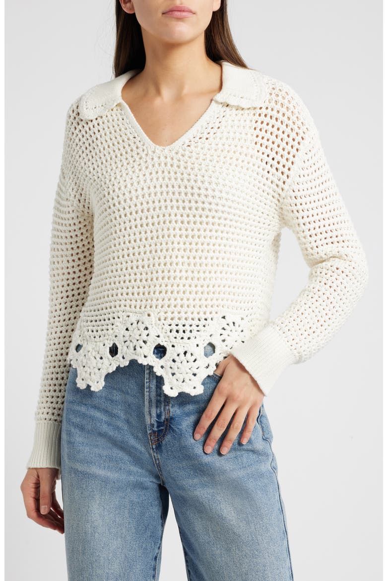 Louise Cotton Sweater, Main, color, IVORY