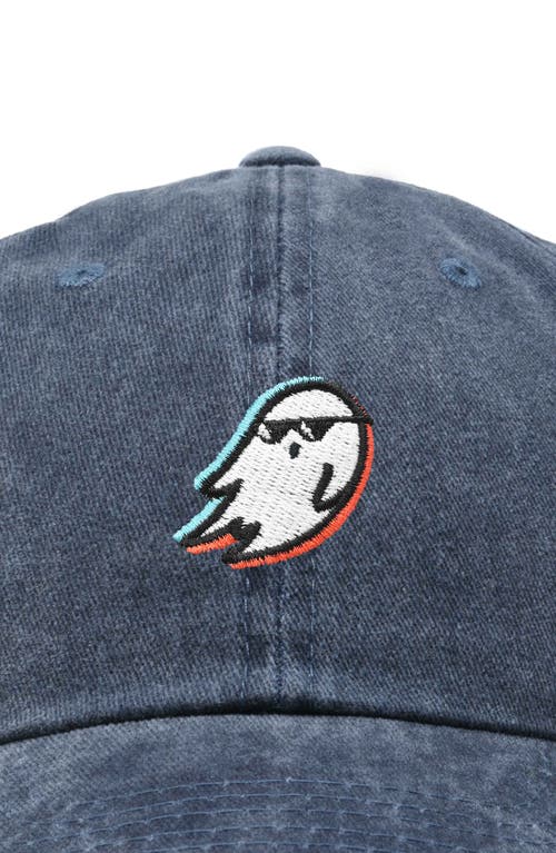 Dalix Ghost Life Embroidered Casual Cap In Washed Navy Blue