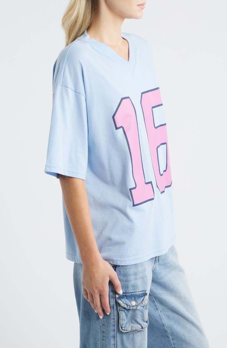 Vinyl Icons 16 Graphic V-Neck T-Shirt, Alternate, color, Light Blue