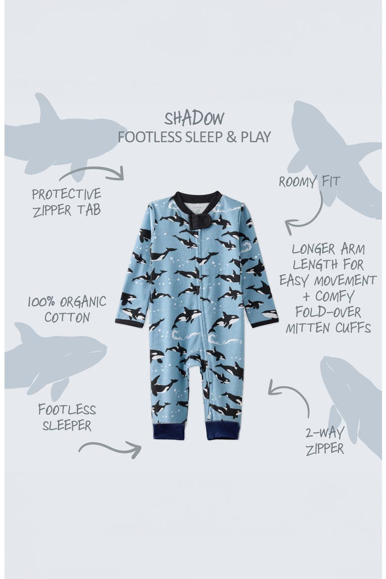 Shadow Footless Sleep & Play Organic Cotton Romper, Alternate, color, ORKIDS