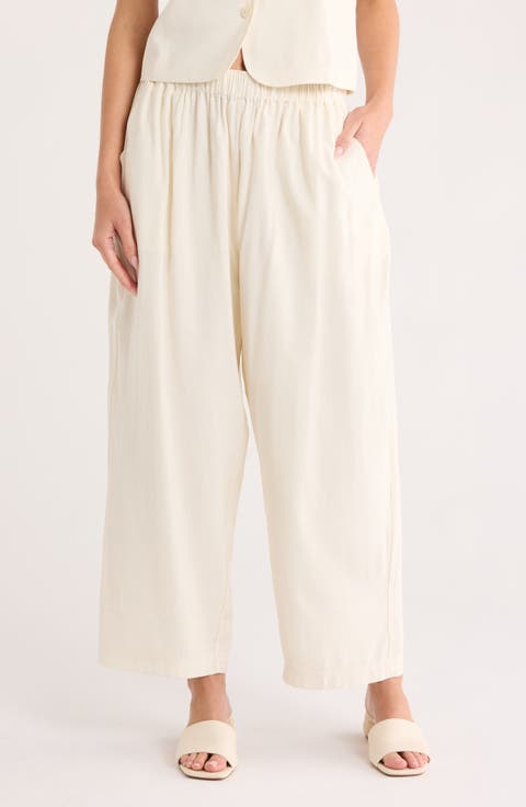 Elastic Waist Barrel Leg Pants