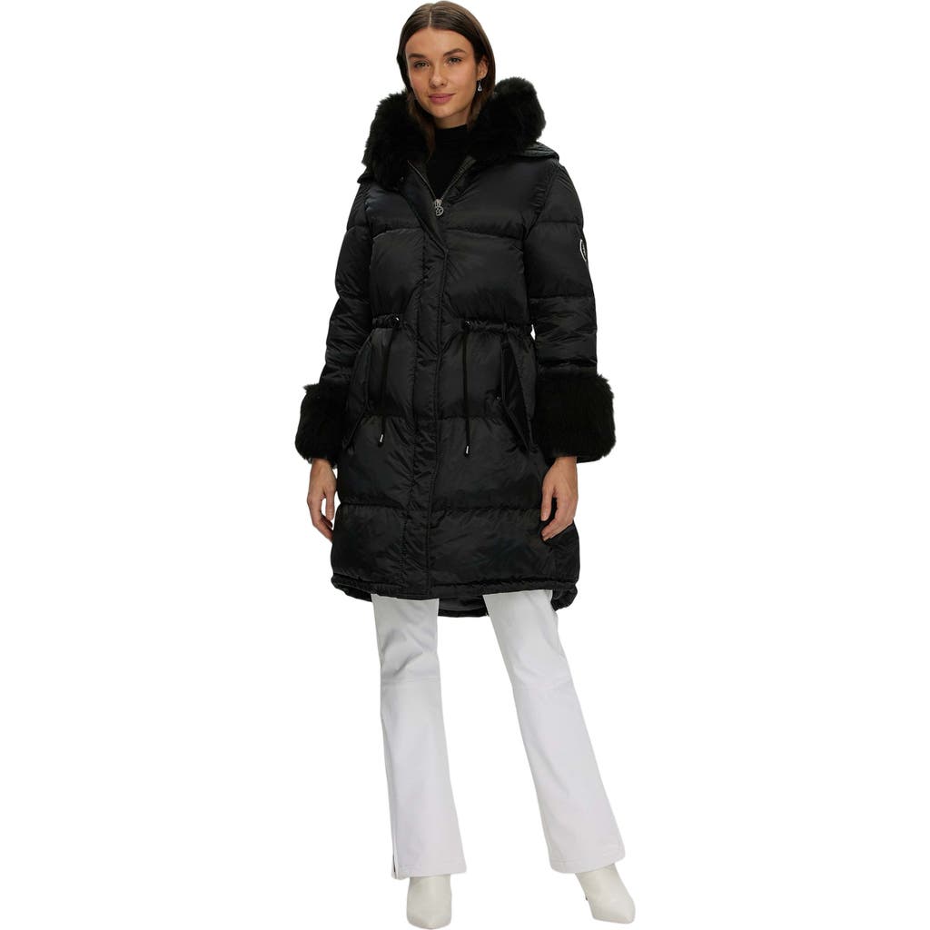 GORSKI Apres-Ski Jacket With Lamb Hood Trim & Cuffs in Black/black  product