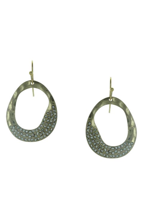 Sophia Crystal Oval Drop Earrings