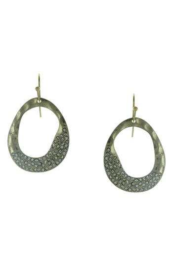Olivia Welles Sophia Crystal Oval Drop Earrings In Gold-clear