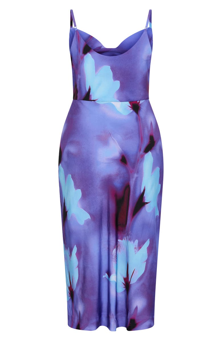 City Chic Mariana Printed Cowl Neck Midi Dress, Alternate, color, Azure Floral