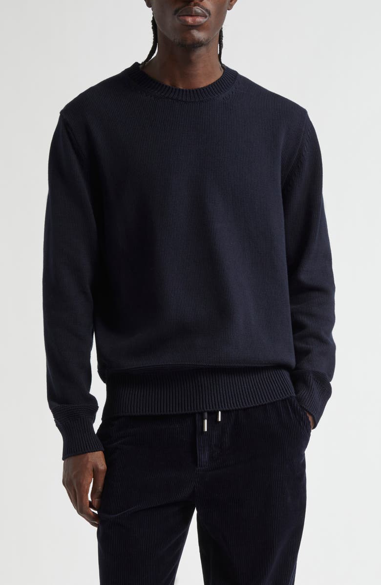 Moncler Cotton Crewneck Sweater, Main, color, Night Sky