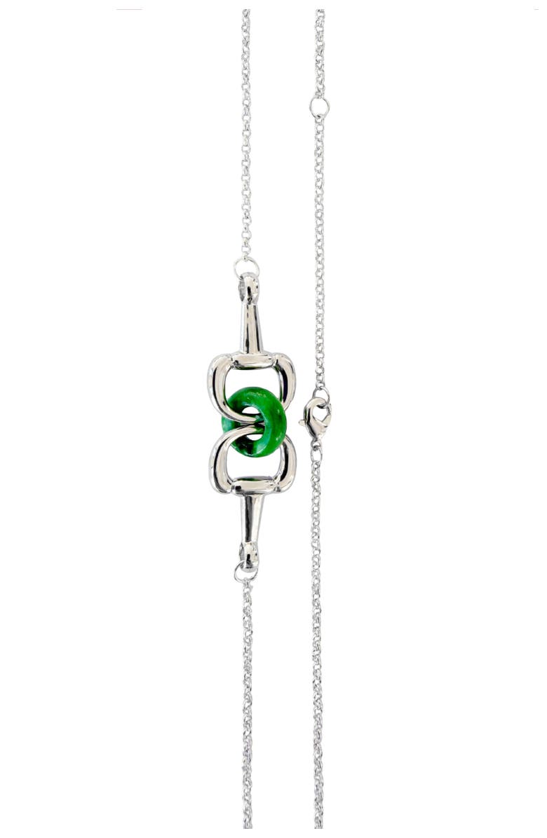 seree Year of the Horse Limited Edition Equestrian Snaffle Bit Necklace, Alternate, color, Green