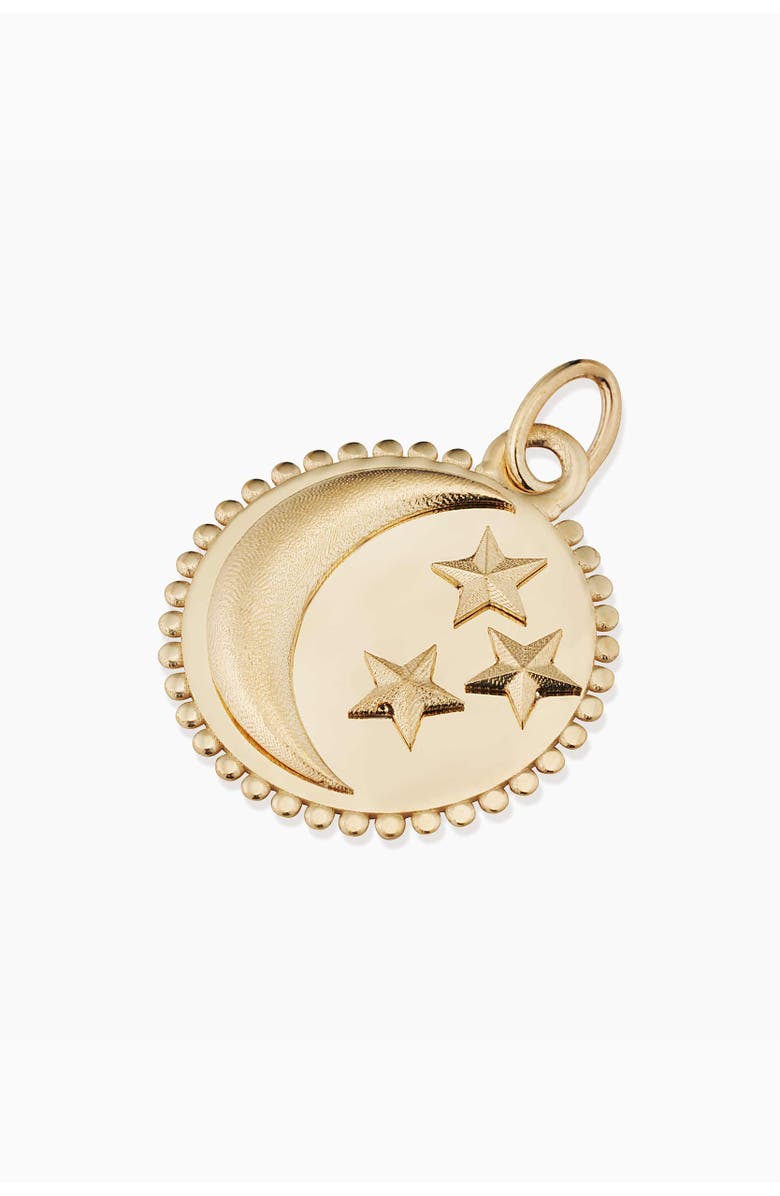 Oradina 14K Yellow Gold Goodnight Moon Medallion Pendant Charm, Alternate, color, Yellow Gold
