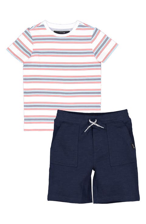 Kids' Stripe T-Shirt & Terry Shorts Set (Toddler)