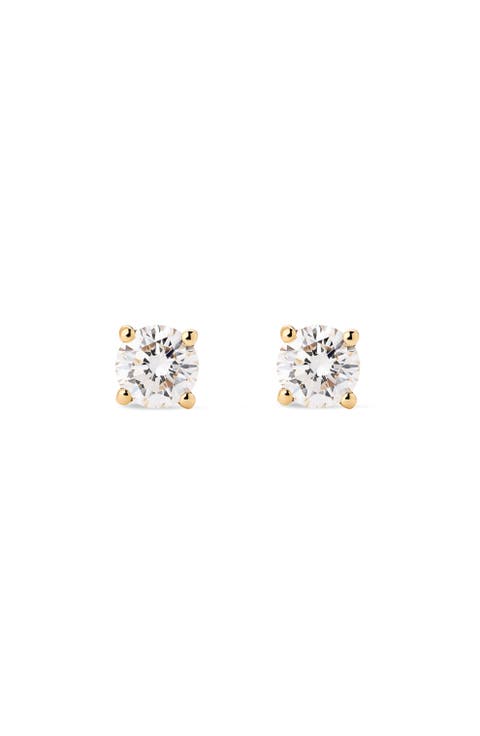 Lab Grown Diamond Earrings - Gold Medium Diamond Studs
