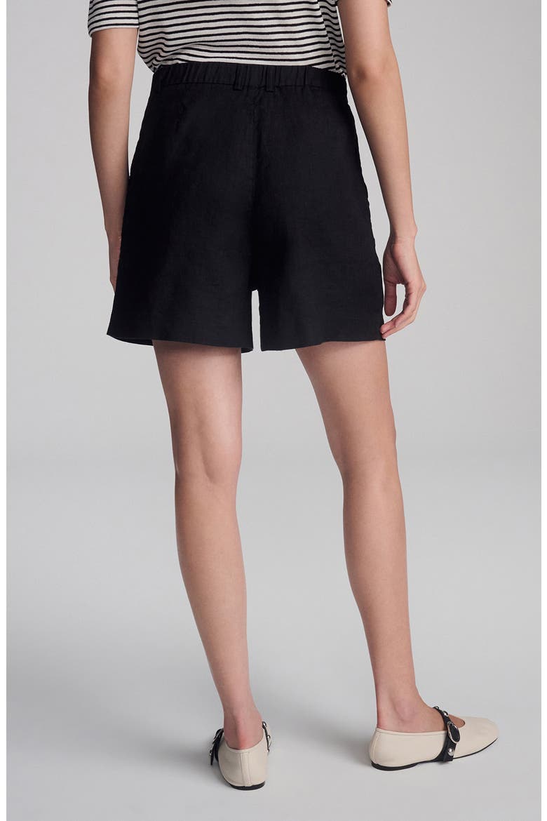 Woven Linen Shorts, Alternate, color, BLACK