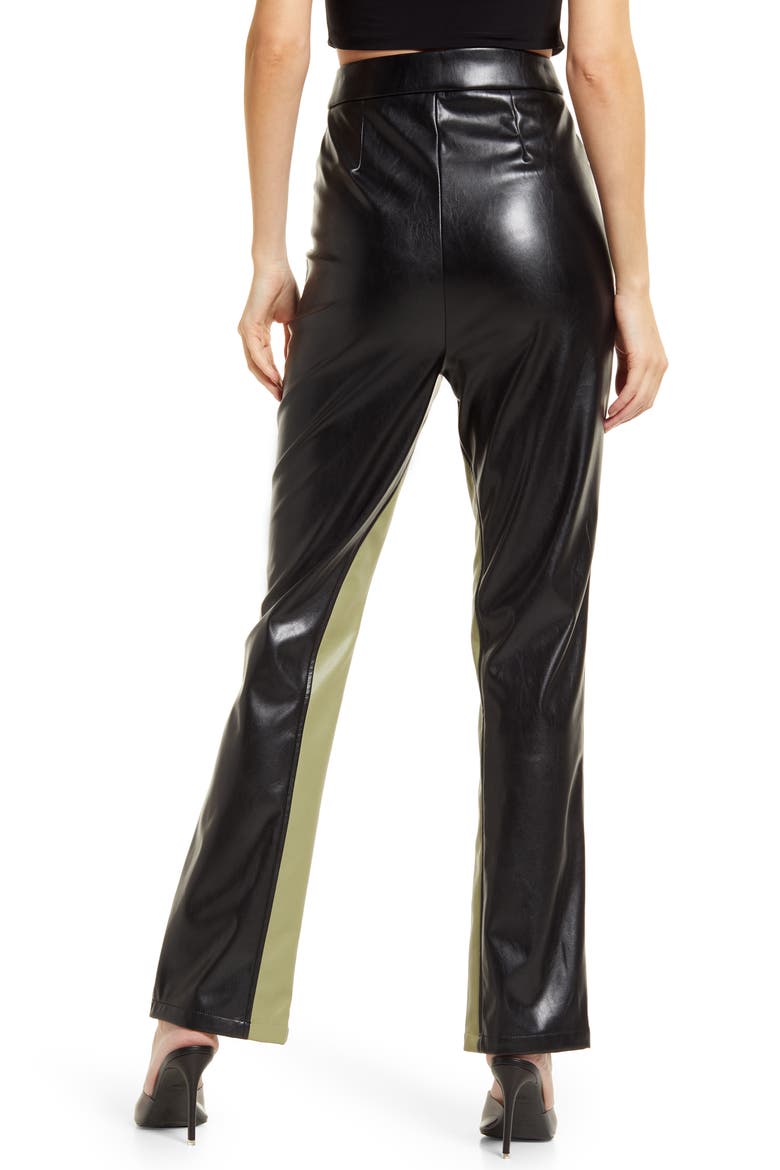 High Waist Faux Leather Pants, Alternate, color, BLACK