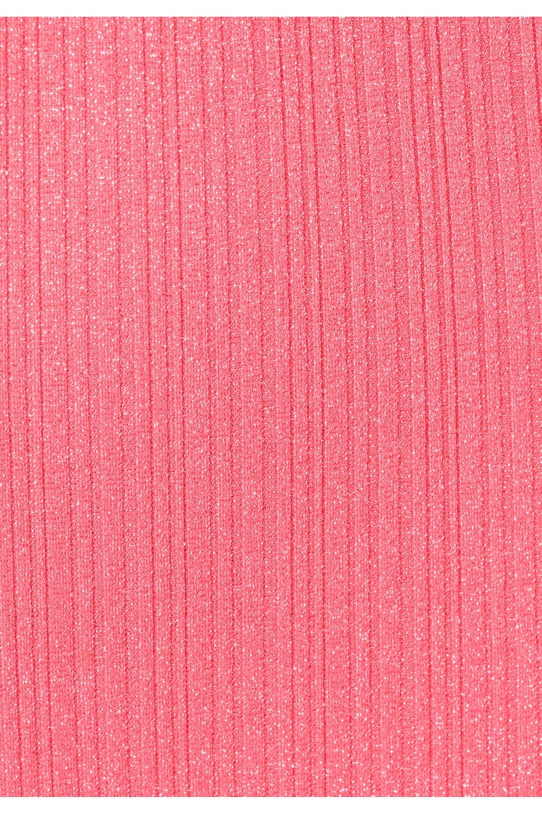 Sparkle Ribbed Twist Front Crop Top, Alternate, color, Coral Reef