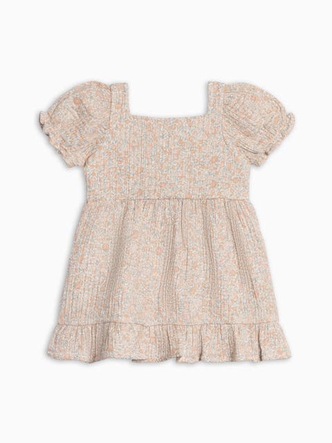 Organic Celine Muslin Square Neck Dress (Toddler & Little Kid)