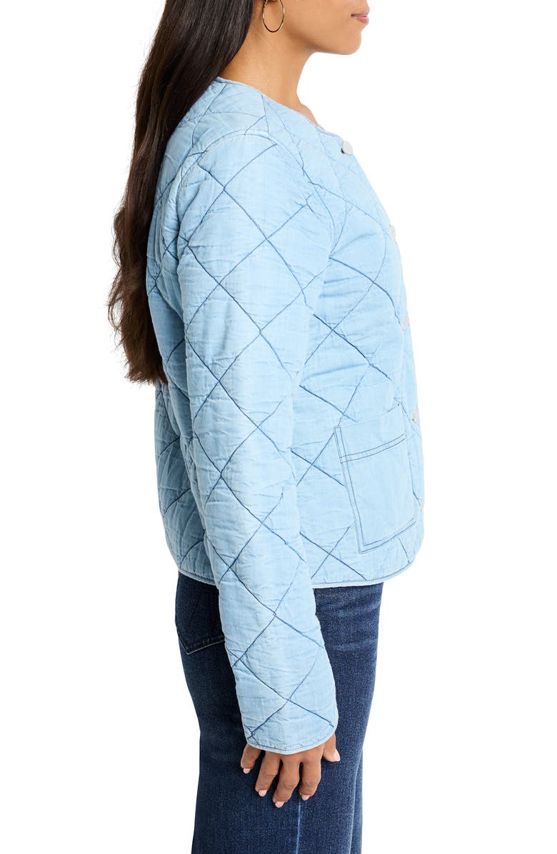 NIC+ZOE Quilted Denim Jacket, Alternate, color, Mid Denim