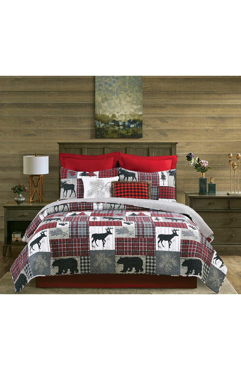 C&F Home Buffalo Check Christmas Holiday Throw Pillow, 14" x 18", Alternate, color, Red