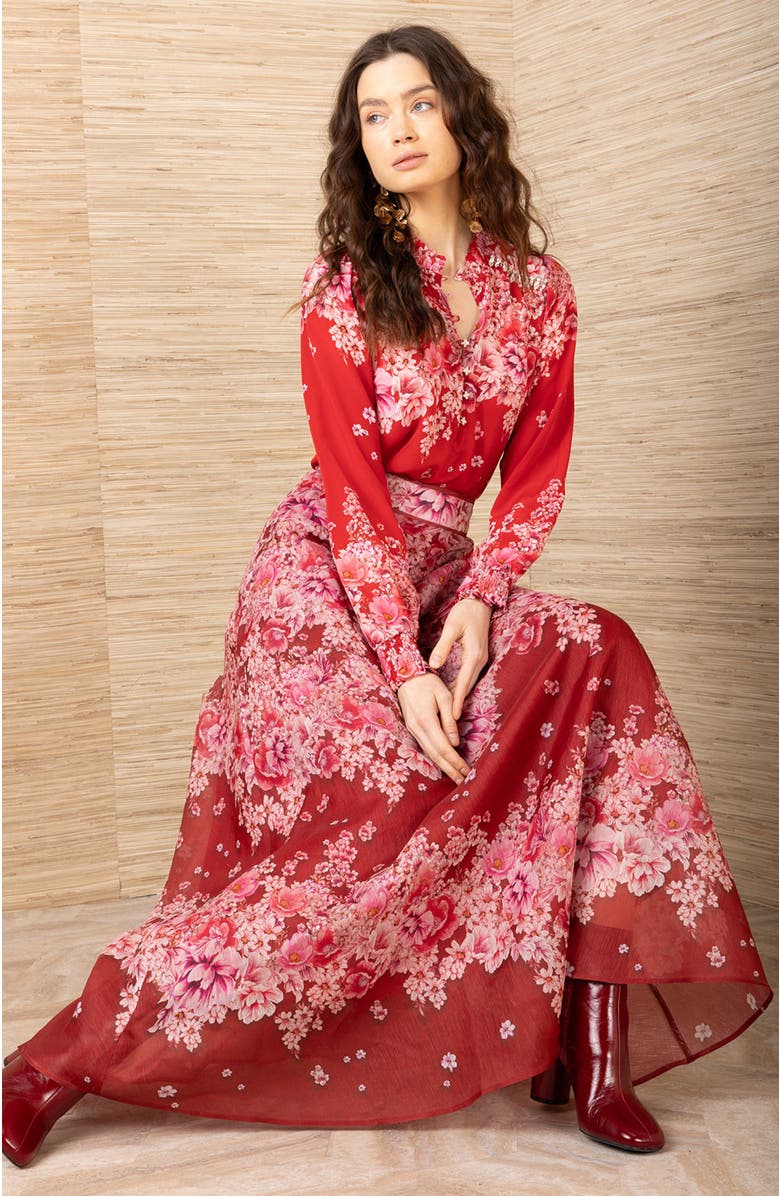 Hale Bob Marlowe Silk Top, Alternate, color, Red