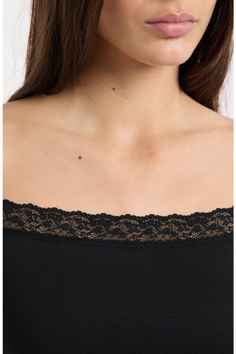 Kitty Lace Trim Camisole, Alternate, color, BLACK
