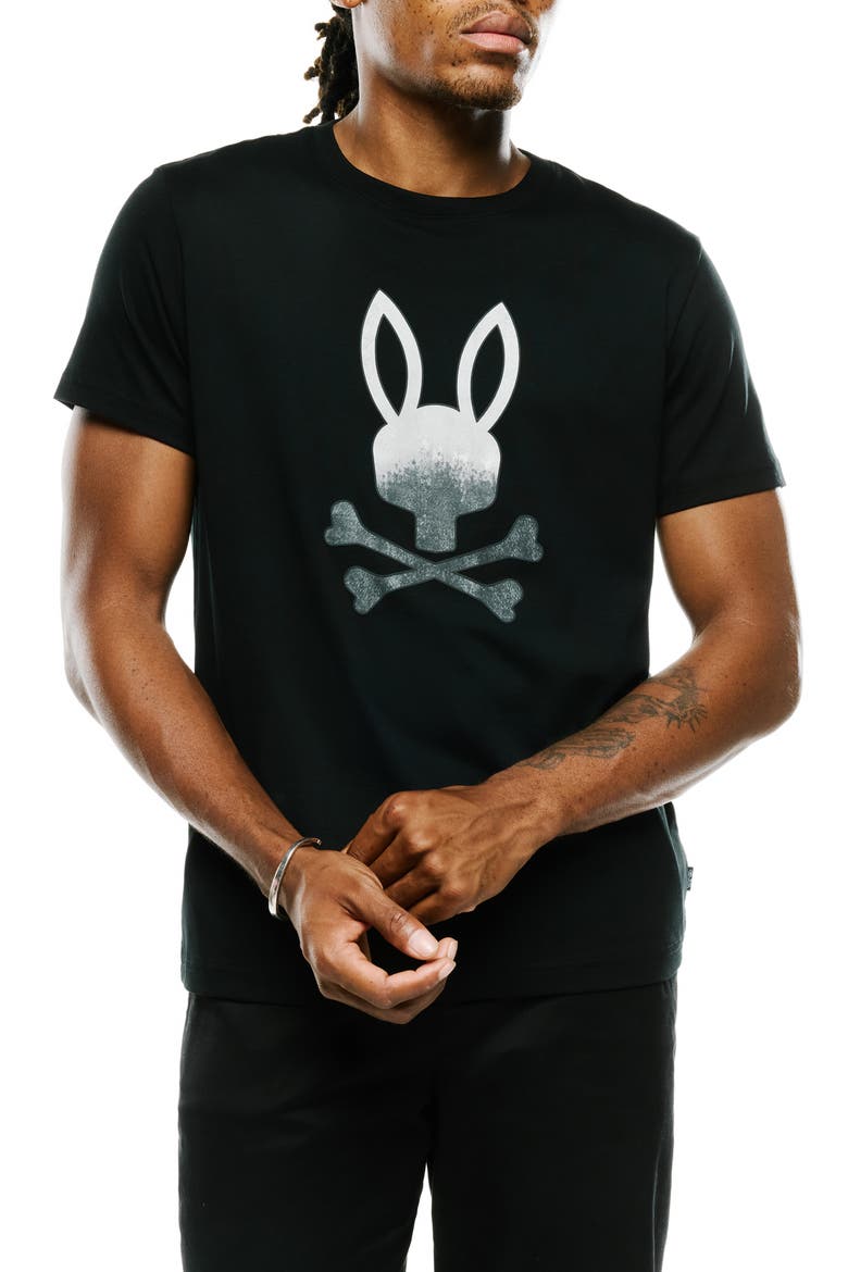 Raymond Embroidered Pima Cotton Graphic T-Shirt, Main, color, BLACK