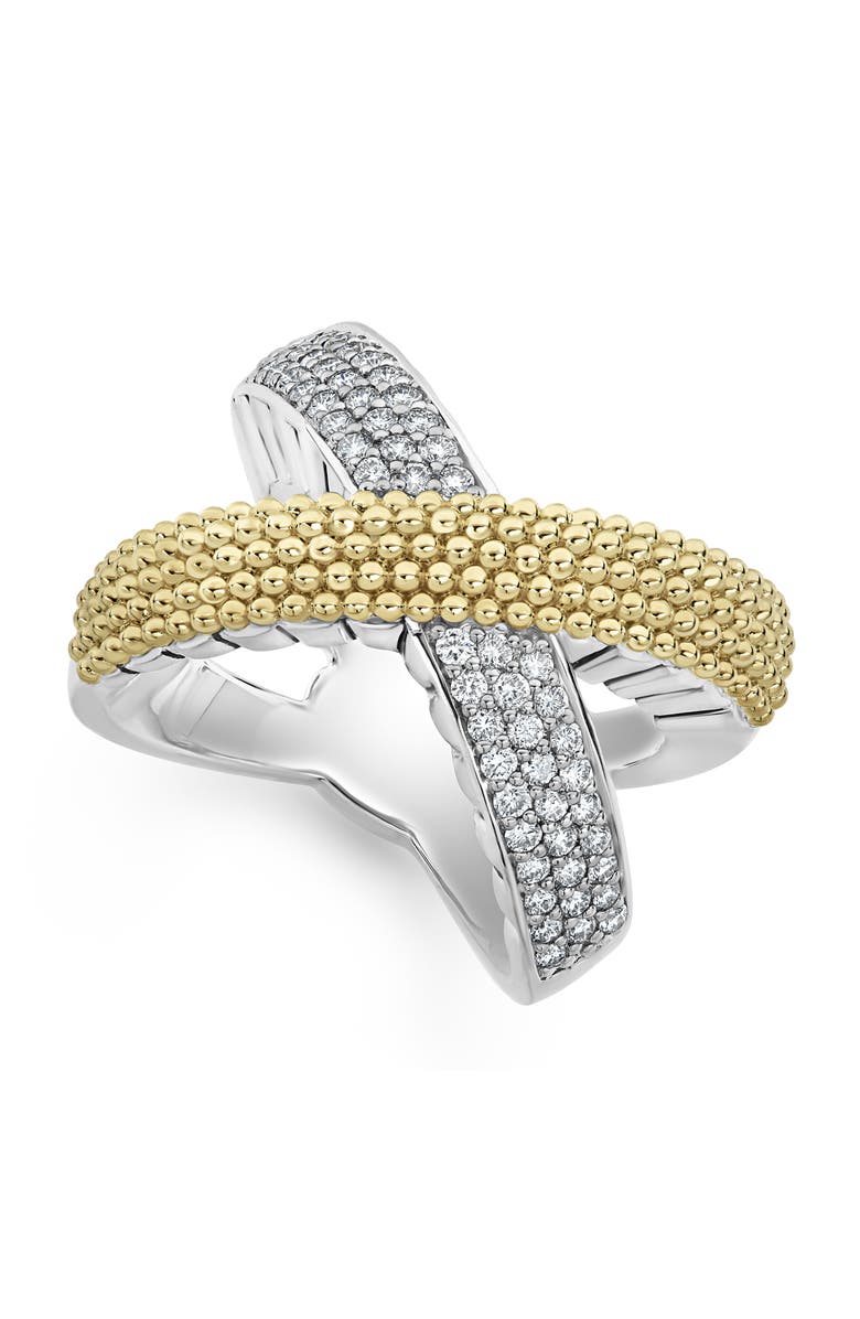 LAGOS Caviar Lux Diamond Ring, Main, color, Silver