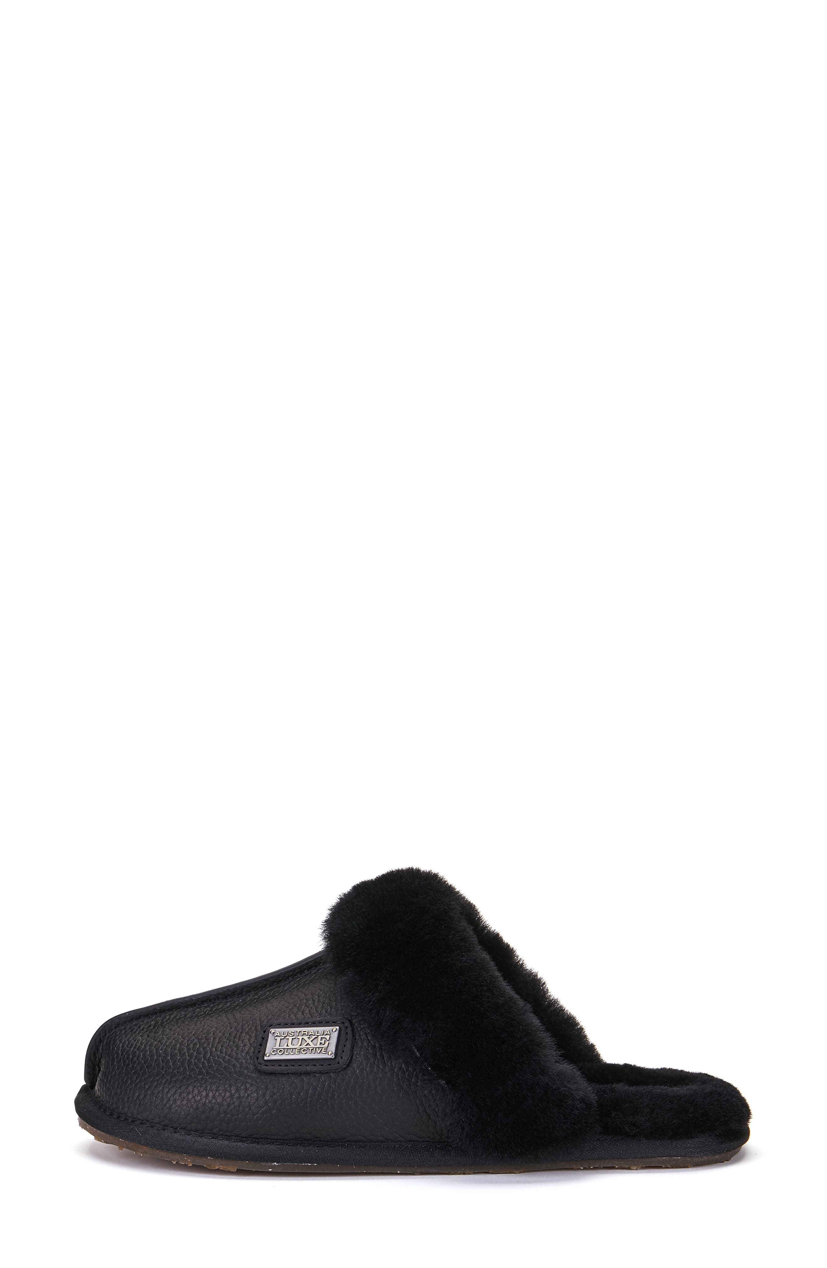 Australia Luxe Collective Genuine Shearling Mule Slipper, Alternate, color, Crow