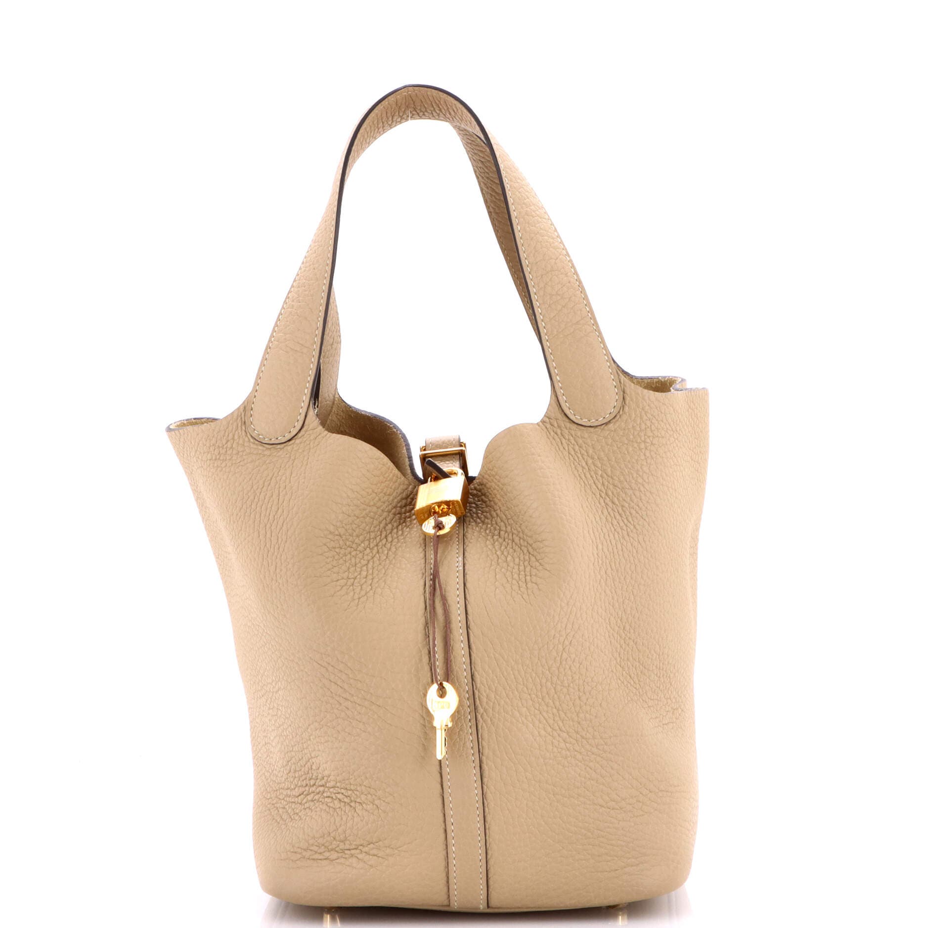 Pre-Owned Hermes Picotin Lock Bag Clemence MM, Main, color, Trench