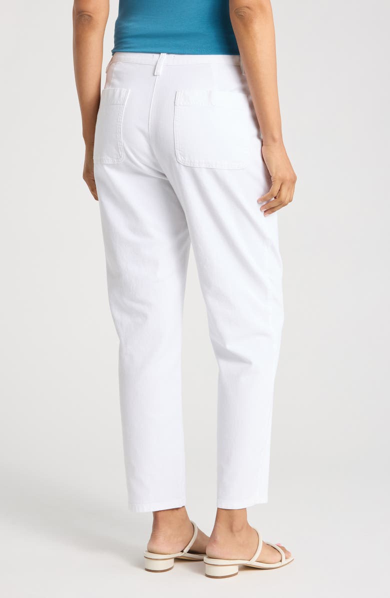 Eileen Fisher High Waist Tapered Ankle Pants, Alternate, color, White