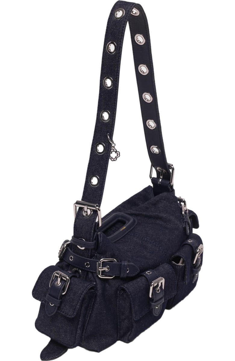 maje Miss M pockets denim bag, Alternate, color, Navy