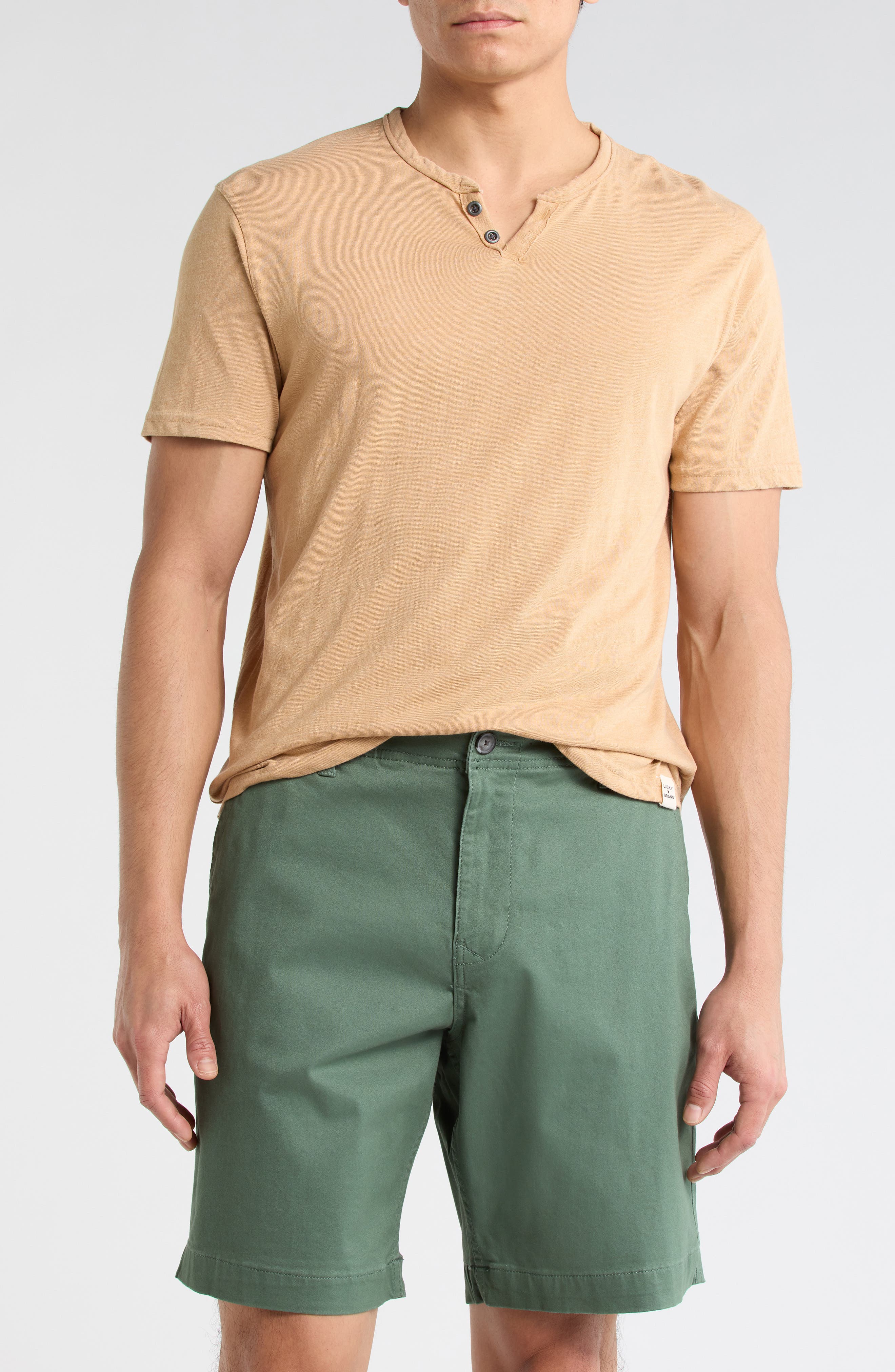 Lucky Brand Button Notch Neck T-Shirt