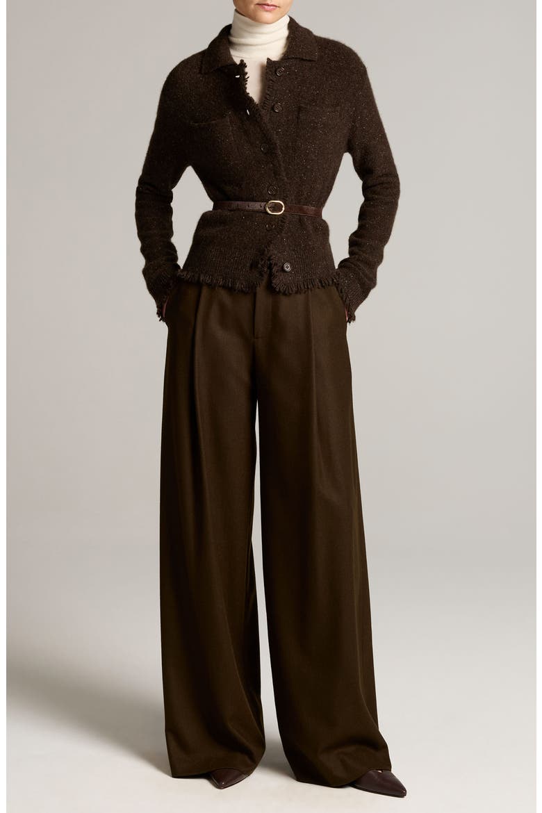 Shrunken Donegal Cashmere Cardigan, Alternate, color, PINEWOOD DONEGAL