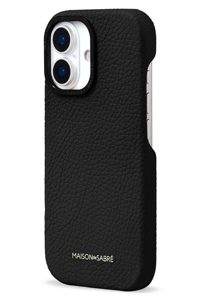 Leather Phone Case iPhone 17, Alternate, color, Black Caviar
