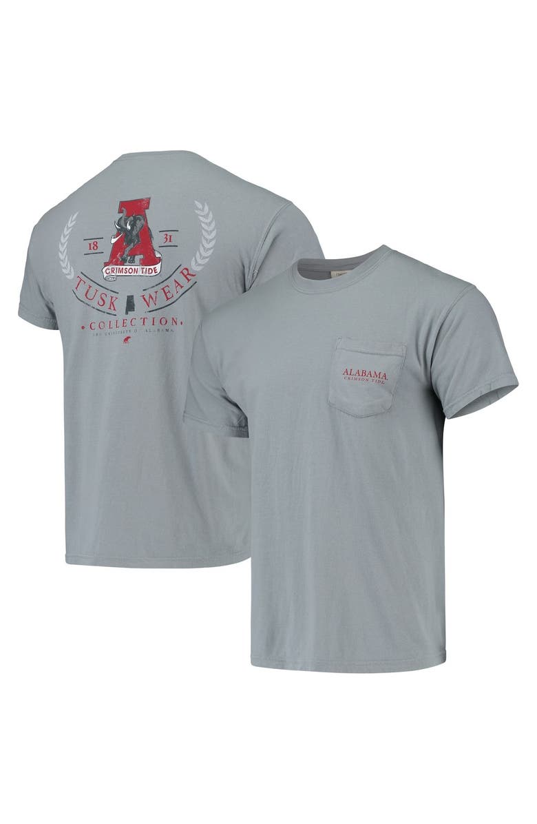 TUSKWEAR Men's Gray Alabama Crimson Tide Logo Arch Comfort Colors T-Shirt, Alternate, color, 