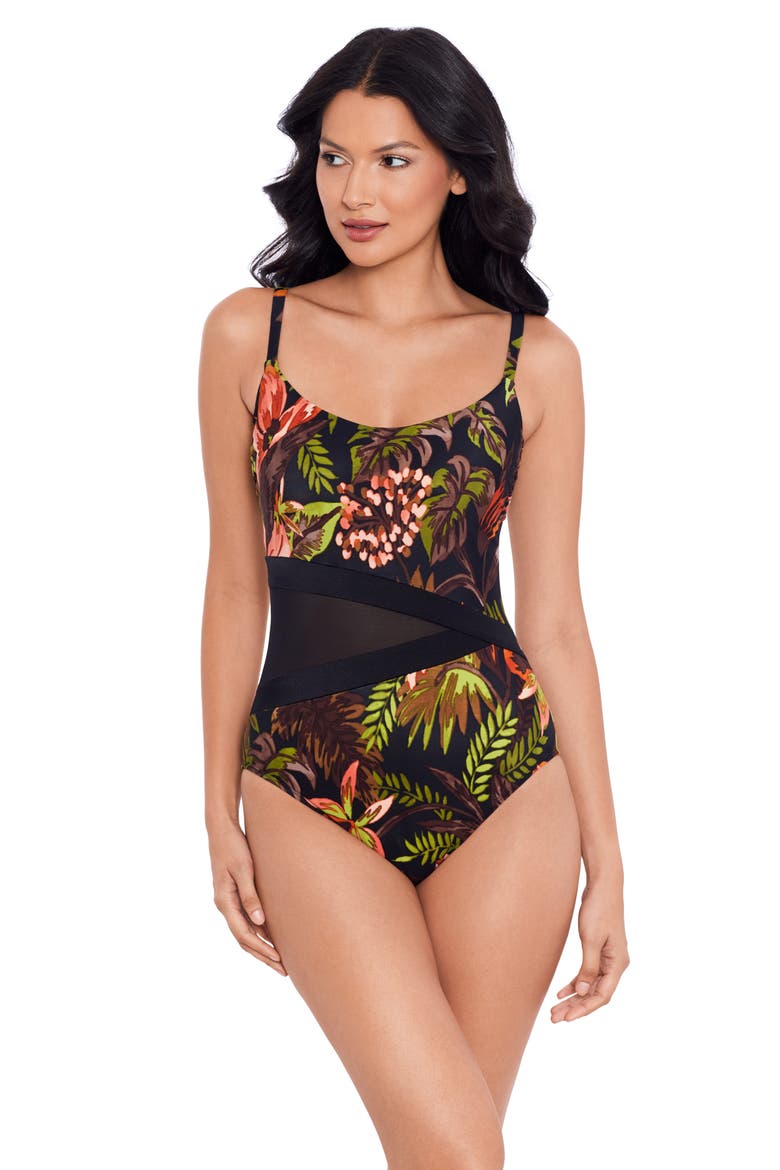 Botanico Lyra Underwire One-Piece Swimsuit, Alternate, color, BLM