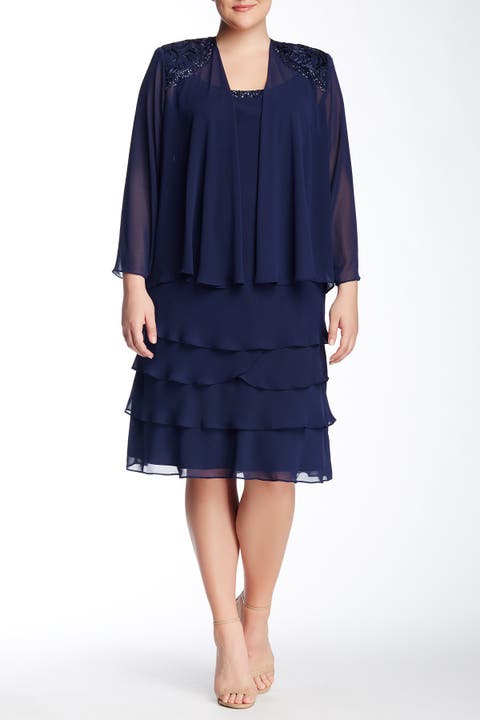 SLNY tiered blue dress 22W New w Tags purchases $109