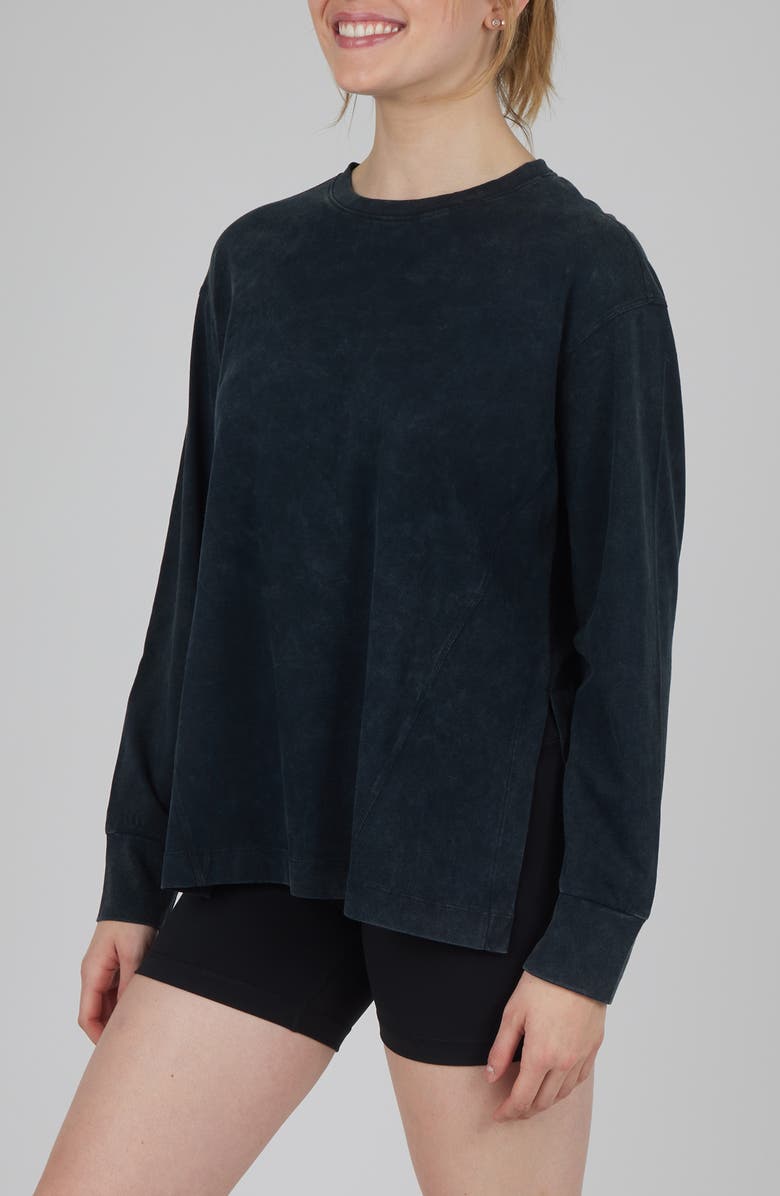 90 DEGREE BY REFLEX Two-Piece Boxy Long Sleeve T-Shirt & High