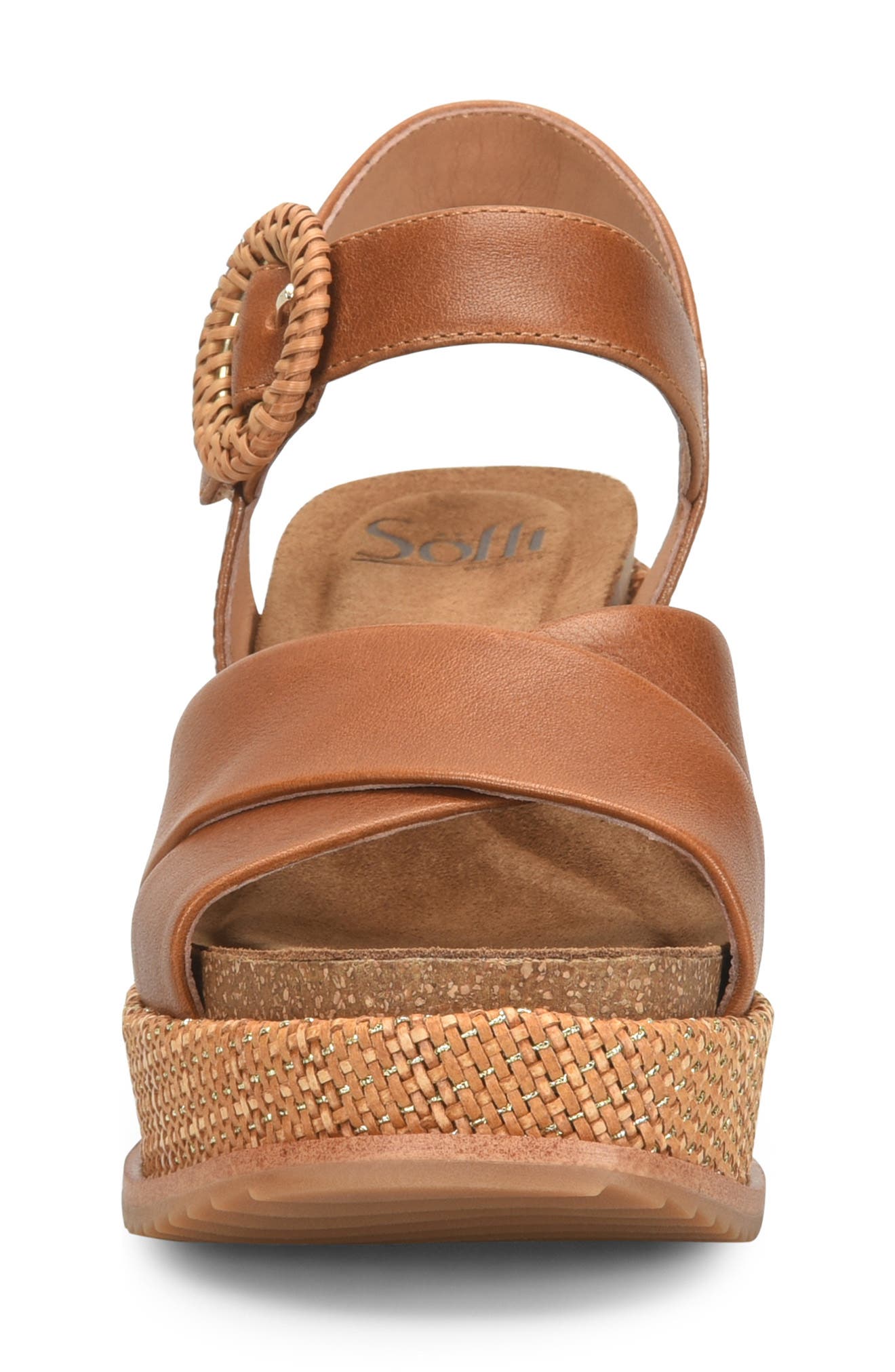 Söfft Dorathy Slingback Platform Wedge Sandal, Alternate, color, Luggage