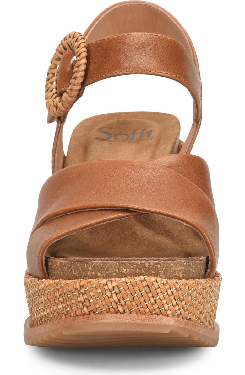 Söfft Dorathy Slingback Platform Wedge Sandal, Alternate, color, Luggage