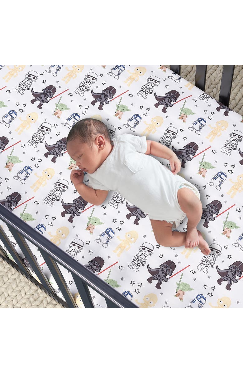 Lambs & Ivy Star Wars Classic 3-Piece Baby Crib Bedding Set - Yoda/Darth Vader, Alternate, color, Multicolor