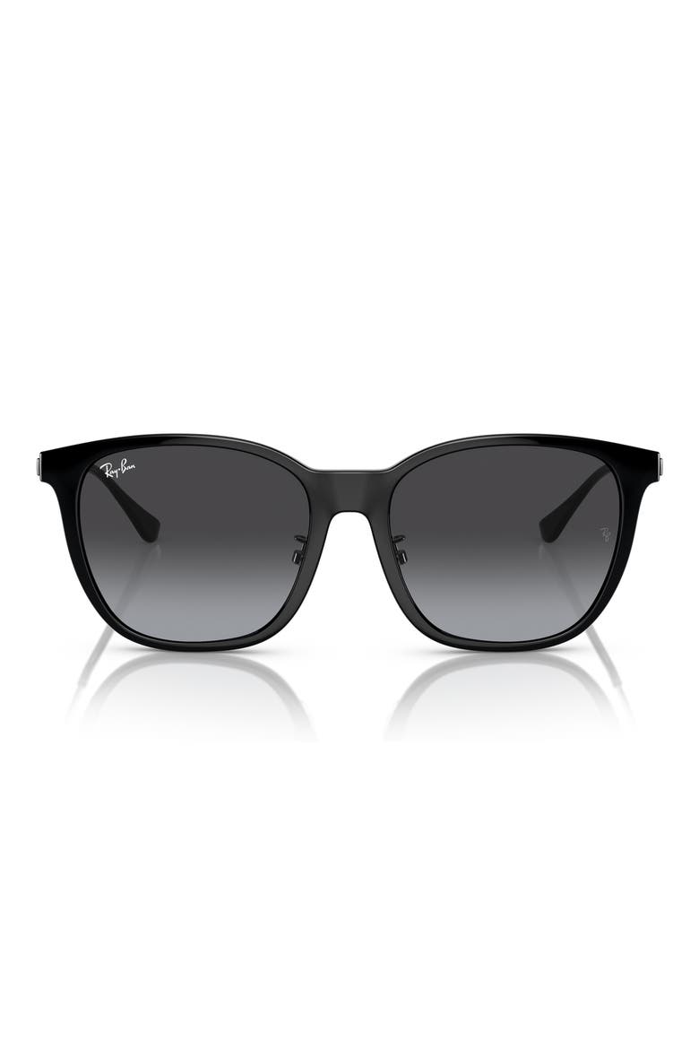55mm Gradient Square Sunglasses, Alternate, color, BLACK