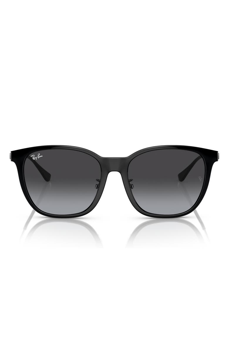 Ray-Ban 55mm Gradient Square Sunglasses, Alternate, color, Black